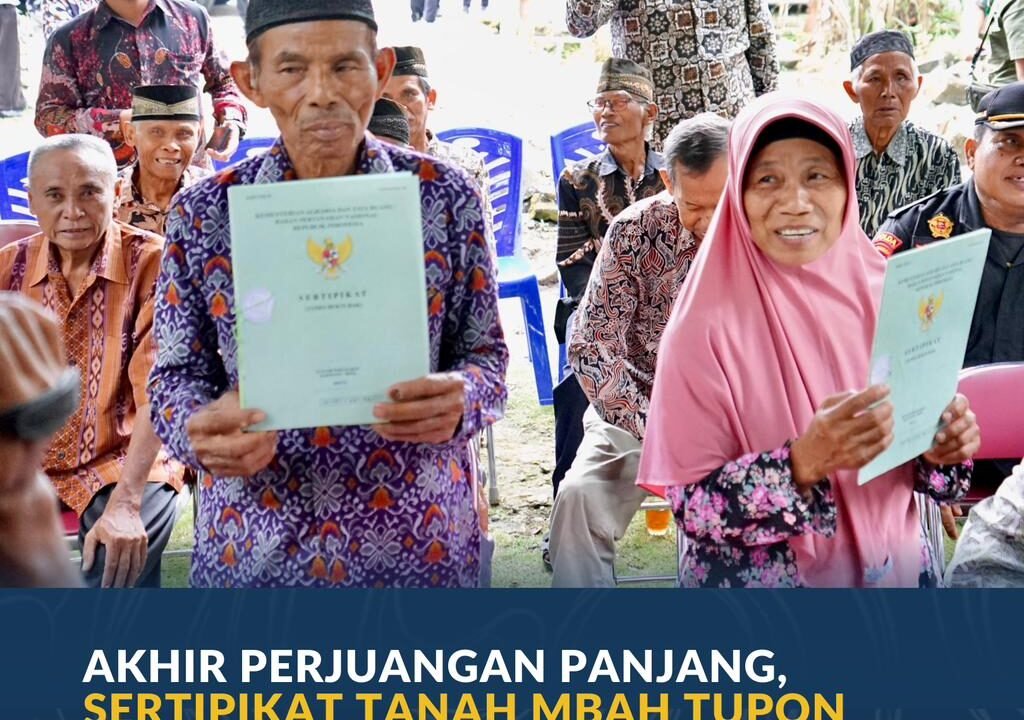 Akhir Perjuangan Panjang, Sertipikat Tanah Mbah Tupon Kembali ke Tangan yang Berhak